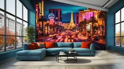 Las Vegas travel destination. Tour tourism exploring. Wall mural