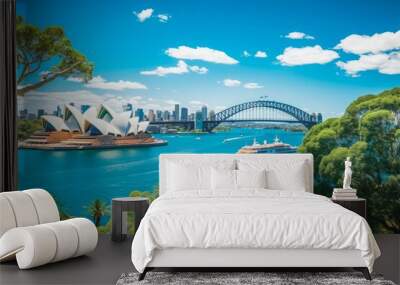 Sydney Australia travel destination. Tour tourism exploring. Wall mural