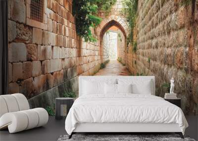 The ancient city walls of Dubrovnik, Croatia. Travel destination. Wall mural