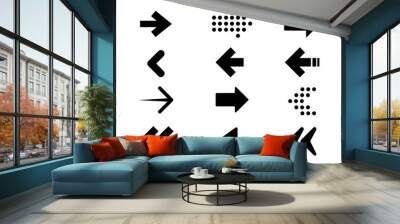 Collection different arrows sign. Set arrow icon. Black vector arrows. vector Wall mural