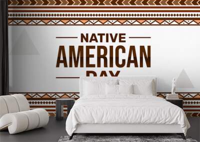 Native American day wallpaper design with vintage colors and stars. Abstract banner design for native Americans day Wall mural