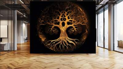 A mythological Tree of Life. Generative AI.  Wall mural