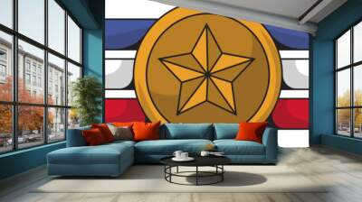 Vector Illustration of American Military Emblem Wall mural