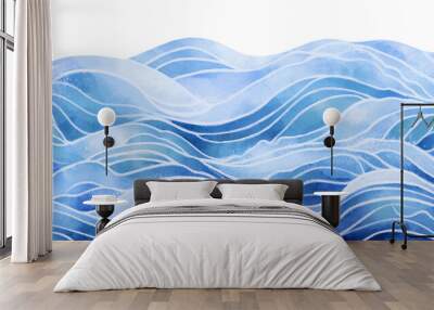 Transparent water illustration by Vita with hand painted details.  Wall mural