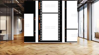 Set of Social stories filmstrips templates. Film frame background with space for your text or image. Trendy editable camera roll effect design. Lifestyle concept. Vector illustration Wall mural