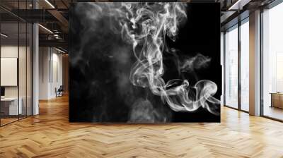 smoke on black background Wall mural