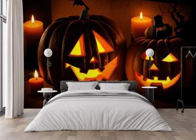 October pumpkin for Halloween Wall mural