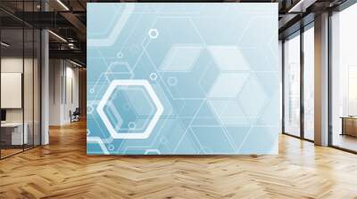 Minimal design, hexagonal structure of chemistry. Abstract background Geometric element. Wall mural