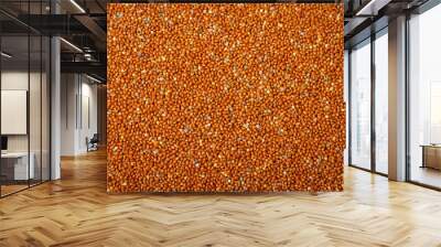 Background of bright millet. Harvested millet grain Wall mural