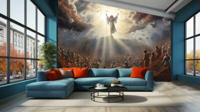 Appearance of Jesus Christ to the people AI Wall mural