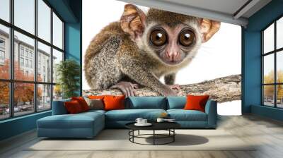 galago sits gracefully on a slender branch, its large, expressive eyes capturing the essence of wonder and exploration in its environment. Wall mural