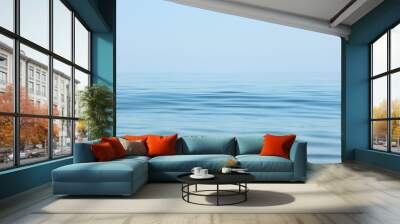 calm sea surface. seascape in early morning hours under clear skies. Wall mural