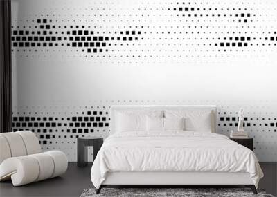 Double gradient of halftone black dots on a white background. Pop art texture. Comic background. Vector illustration. Wall mural