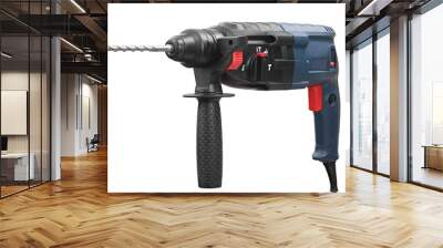 Rotary hammer isolated on white Wall mural