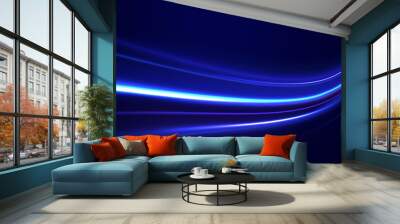 illustration of light ray, stripe line with blue light, speed motion background. radial color spiral Wall mural