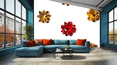 Christmas decorations in the form of stars isolated on white background Wall mural