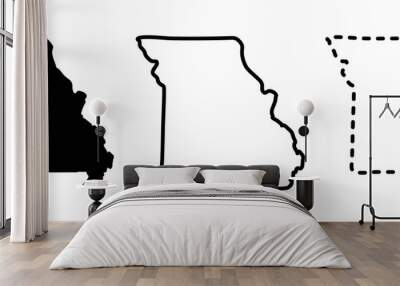 Missouri state isolated on a white background, USA map Wall mural