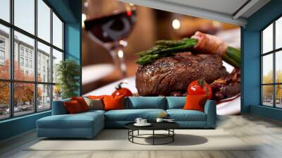 grilled beef with tomato Wall mural