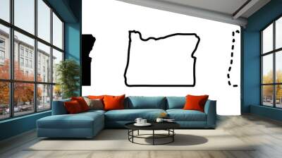 Oregon state isolated on a white background, USA map Wall mural