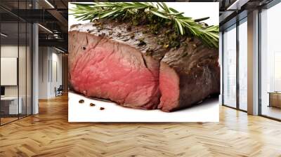 Roast beef with rosemary and spices isolated on transparent background. Wall mural