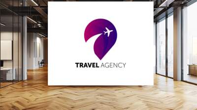 TRAVEL AGENCY LOGO. travel logotype design template. Wall mural