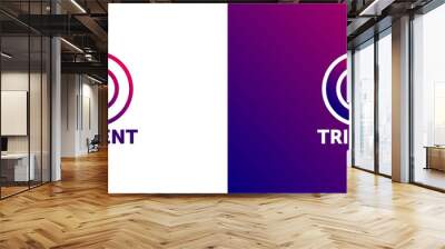 Trident strength circle brand icon vector template logo Wall mural