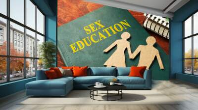 Book with title Sex education on a table. Wall mural