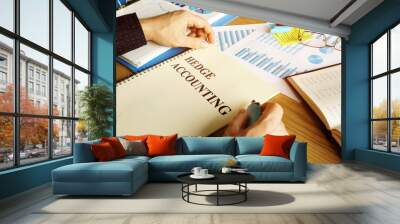 Hedge accounting report and financial papers on the desk. Wall mural