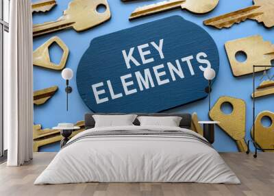 Key elements phrase on the dark plate. Wall mural