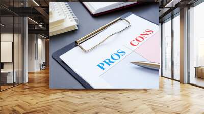 Pros and cons list for the right choice. Wall mural