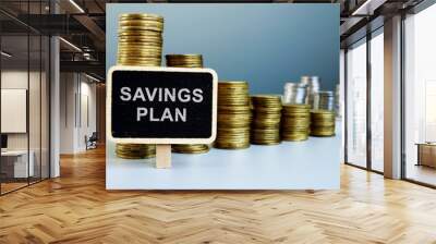 Savings plan and rise chart from coins. Wall mural