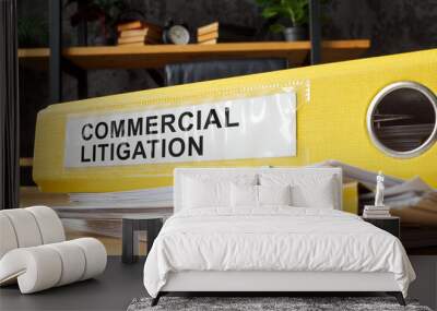 Yellow folder with commercial litigation documents. Wall mural