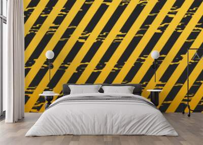 Yellow and black police tape for warning of dangerous areas, caution tapes, warning tape sets must be careful for construction and crime Wall mural