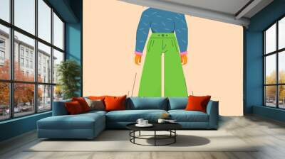 Abstract diverse people. Abstract man with doodle shapes. Cute disproportionate character, spots, drops, curves. Different textures. Hand drawn Vector illustration. Wall mural