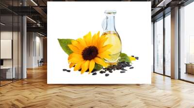 Sunflowers and sunflower oil. Wall mural