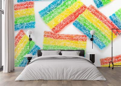 Colorful sweet candied fruit jelly. Food background Wall mural