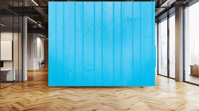 Blue painted, planked wooden textured boards background Wall mural