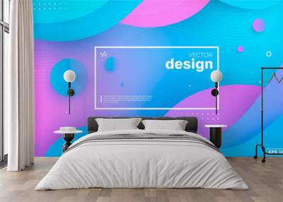 Colorful geometric background. Circul shapes composition. Space. Eps10 vector. Wall mural