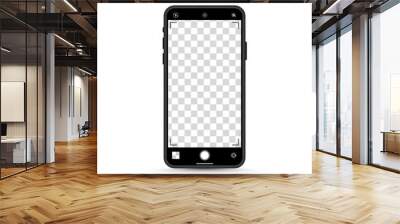 Device screen layout. Phone mockup with camera turned on. Mock up for text or design. PNG.
 Wall mural