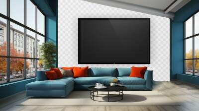 Device screen mockup. Blank screen tv mockup. Mock up for text or design. PNG. Wall mural