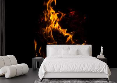 fire flames on black Wall mural