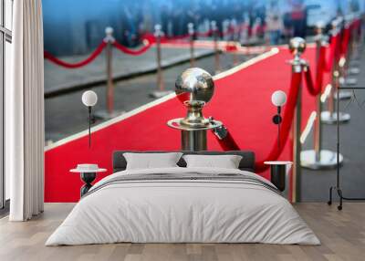 red carpet and barrier on entrance Wall mural