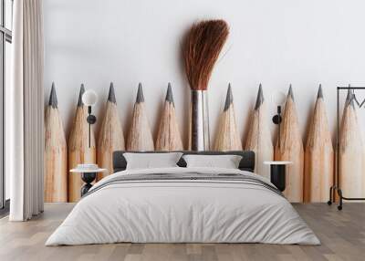 One brush among of pencils Wall mural