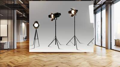 Spotlights realistic transparent background for show contest or interview vector illustration Wall mural