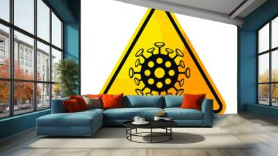 Stop virus or bacteria stop icon, quarantine alert. isolated on a white background.  Wall mural