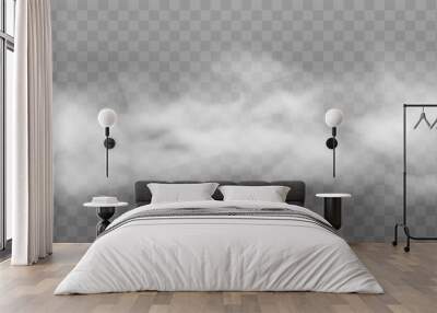 Vector cloud of smoke or fog. Fog or cloud on an isolated transparent background. Smoke, fog, cloud png. Wall mural