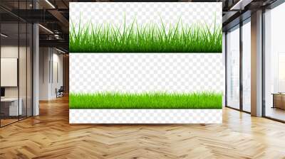 Vector young grass png. Lawn, grass on an isolated transparent background. Background with grass. Wall mural