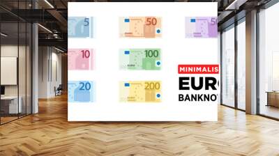 Euro money banknotes of Europe, flat and minimalistic paper money - vector one size Wall mural