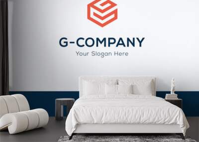 Hexagon logo Wall mural