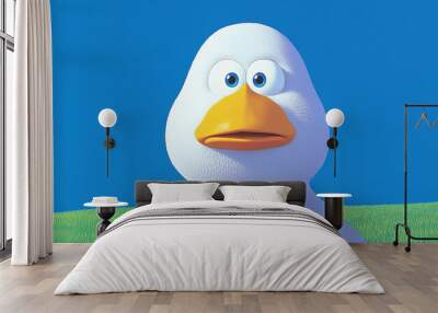  3d illustration Cartoon Goose with Wide Eyes i Wall mural